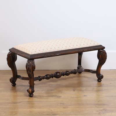 Lot 408 - A walnut framed stool