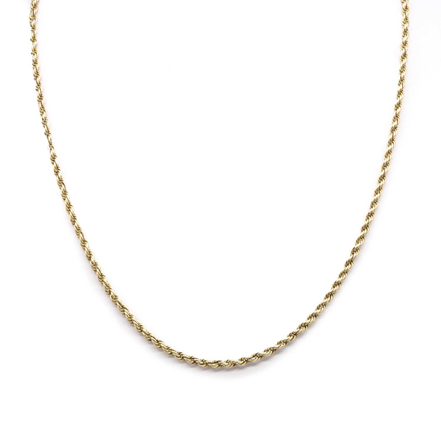 Lot 511 - A gold rope twist chain