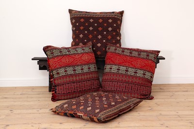 Lot 319 - A group of large flatweave upholstered cushions