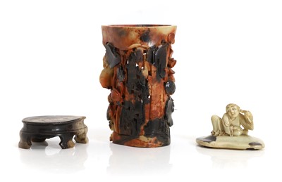 Lot 134 - A Japanese Meiji hardstone vase
