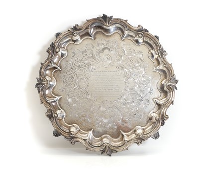 Lot 14 - A Victorian silver salver