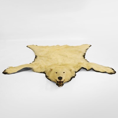 Lot 351 - Taxidermy: a polar bear (Ursus maritimus) taxidermy skin rug