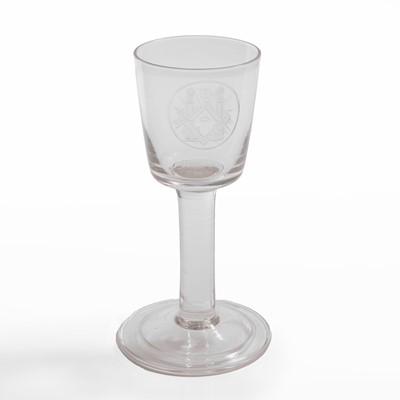 Lot 8 - An engraved Masonic goblet