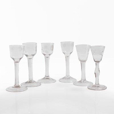 Lot 7 - A group of plain stem wine glasses