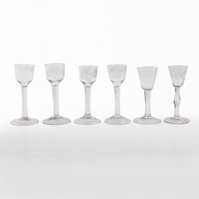 Lot 7 - A group of plain stem wine glasses
