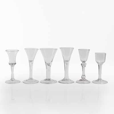 Lot 5 - A group of plain stem wine glasses