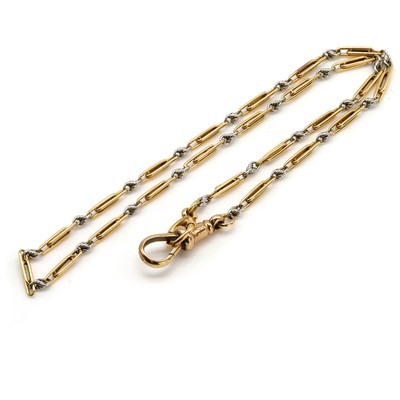 Lot 533 - A two tone gold watch chain, c.1920s