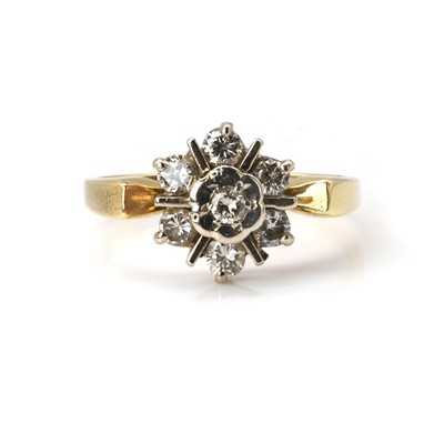 Lot 106 - A diamond flowerhead cluster ring