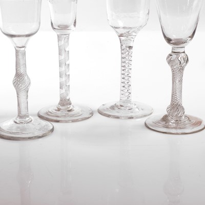 Lot 12 - A group of seven air-twist wine glasses