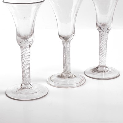 Lot 12 - A group of seven air-twist wine glasses