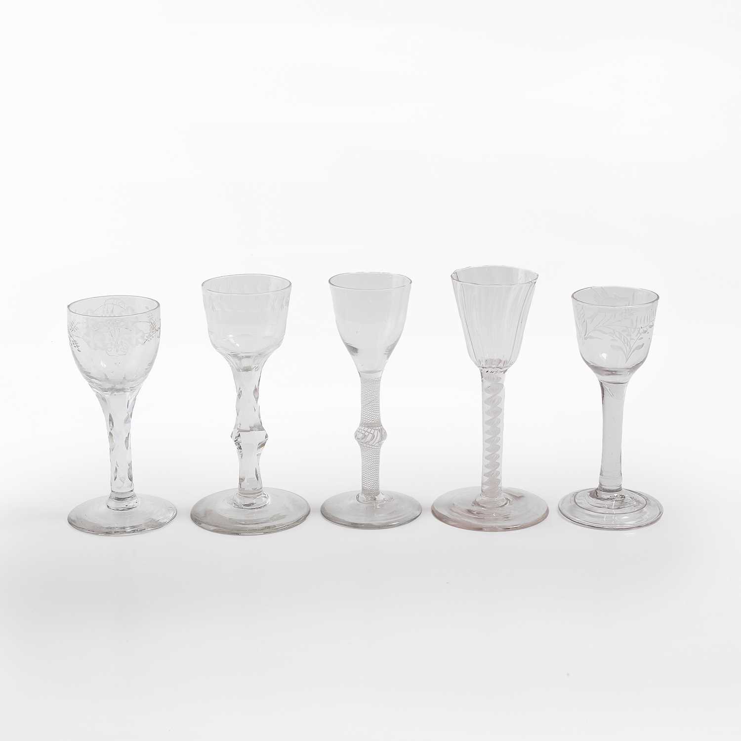 Lot 26 - A group of wine glasses