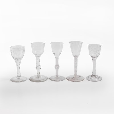 Lot 26 - A group of wine glasses