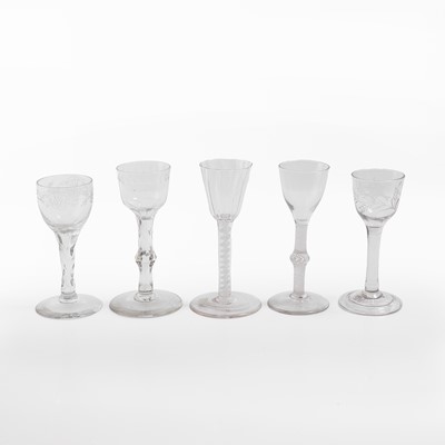 Lot 26 - A group of wine glasses