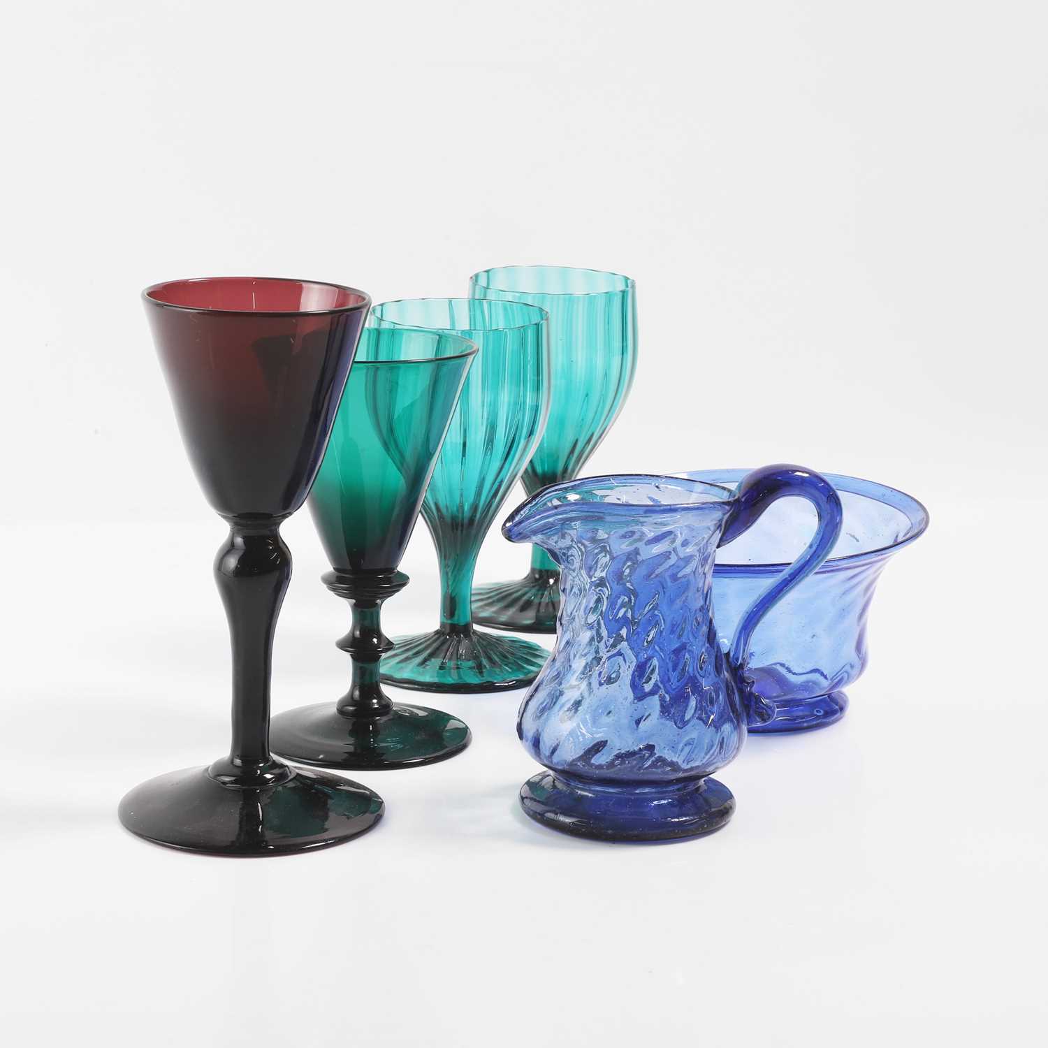 Lot 22 - A small group of coloured table glass