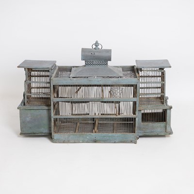 Lot 132 - A wooden birdcage