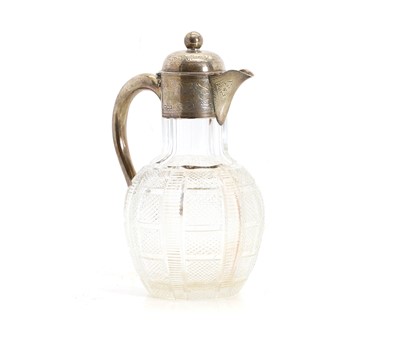 Lot 39 - A Victorian silver-mounted glass claret jug