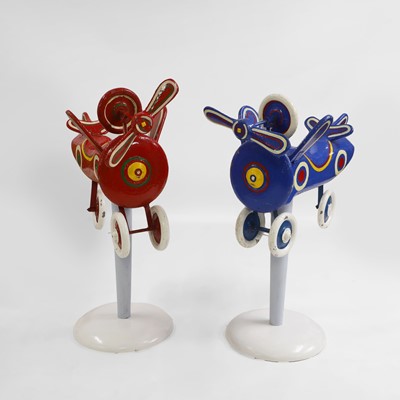 Lot 72 - A pair of aeroplane 'dobby' fairground rides
