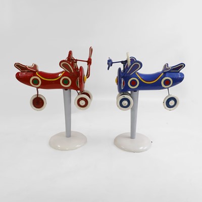 Lot 72 - A pair of aeroplane 'dobby' fairground rides