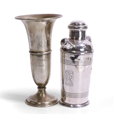 Lot 31 - An unusual pair of silver-plated Rolls-Royce items