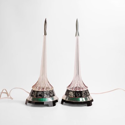 Lot 259 - A pair of Russian sputnik lamps