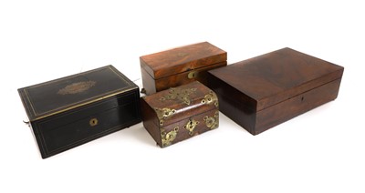 Lot 245 - A Regency coromandel and brass inlaid work box