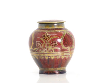 Lot 153 - A Royal Lancastrian Pilkington lustre vase and cover