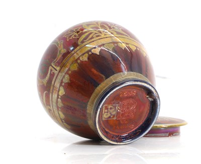 Lot 153 - A Royal Lancastrian Pilkington lustre vase and cover