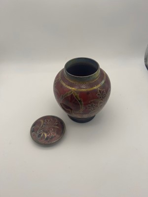 Lot 153 - A Royal Lancastrian Pilkington lustre vase and cover