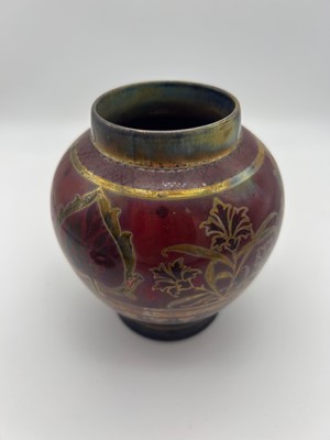 Lot 153 - A Royal Lancastrian Pilkington lustre vase and cover