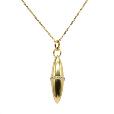 Lot 219 - 18ct gold diamond set Velocity pendant by Boodles