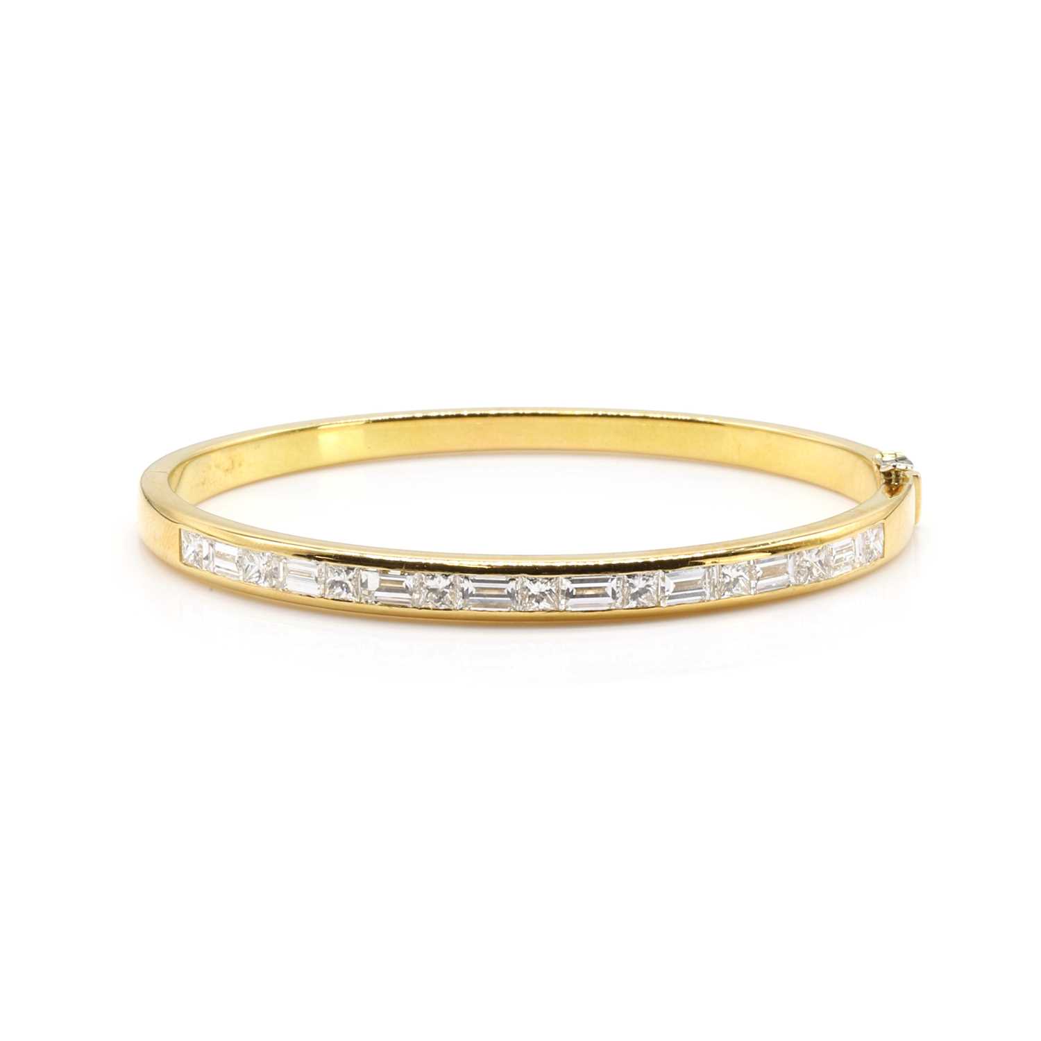 Lot 221 - A diamond hinged bangle, by Boodles