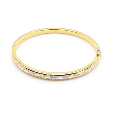 Lot 221 - A diamond hinged bangle, by Boodles