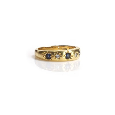 Lot 138 - An 18ct gold sapphire and diamond gyspsy ring, by Boodles