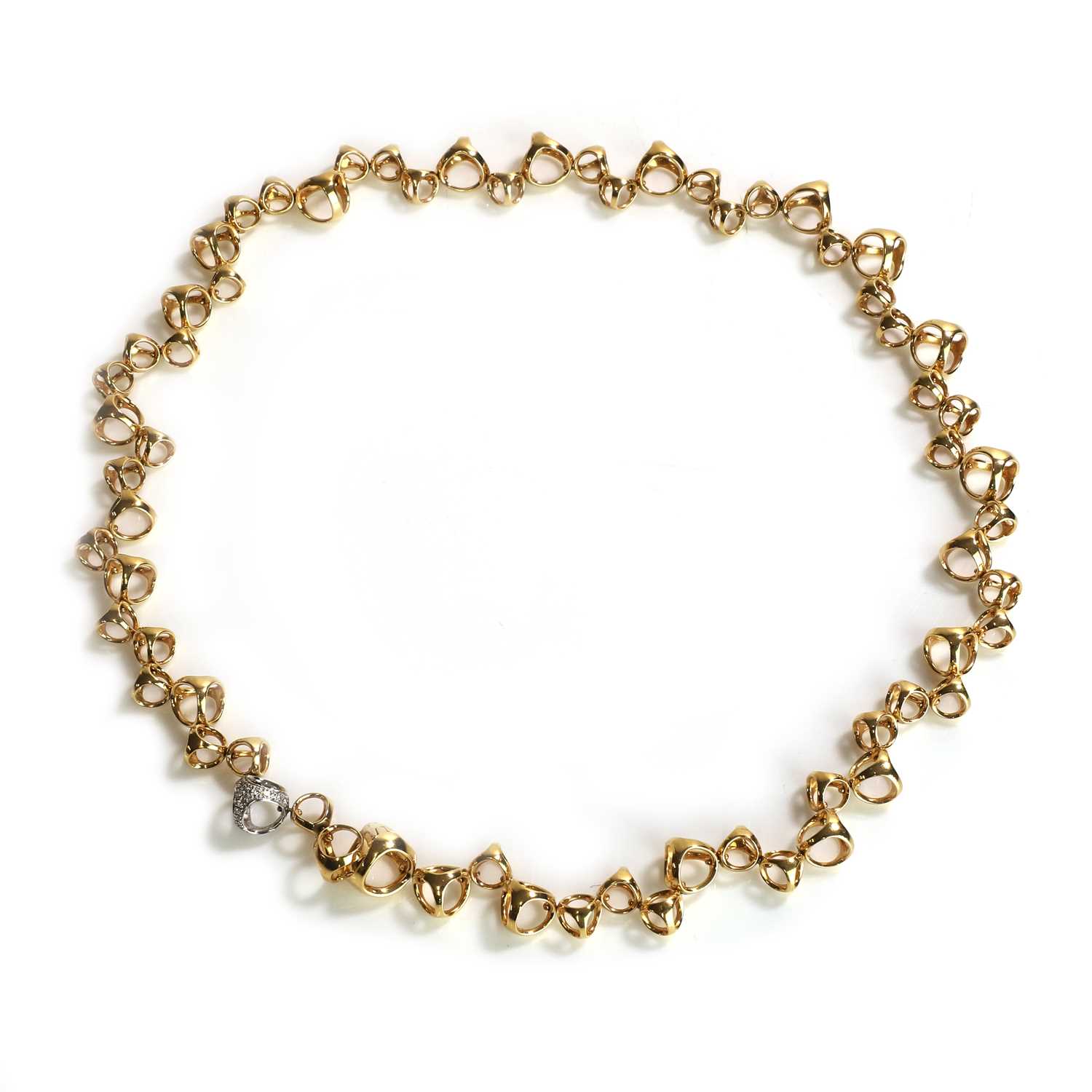 Lot 74 - An 18ct gold diamond set Triadra necklace, by Di Modolo