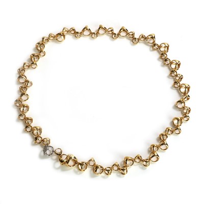 Lot 74 - An 18ct gold diamond set Triadra necklace, by Di Modolo