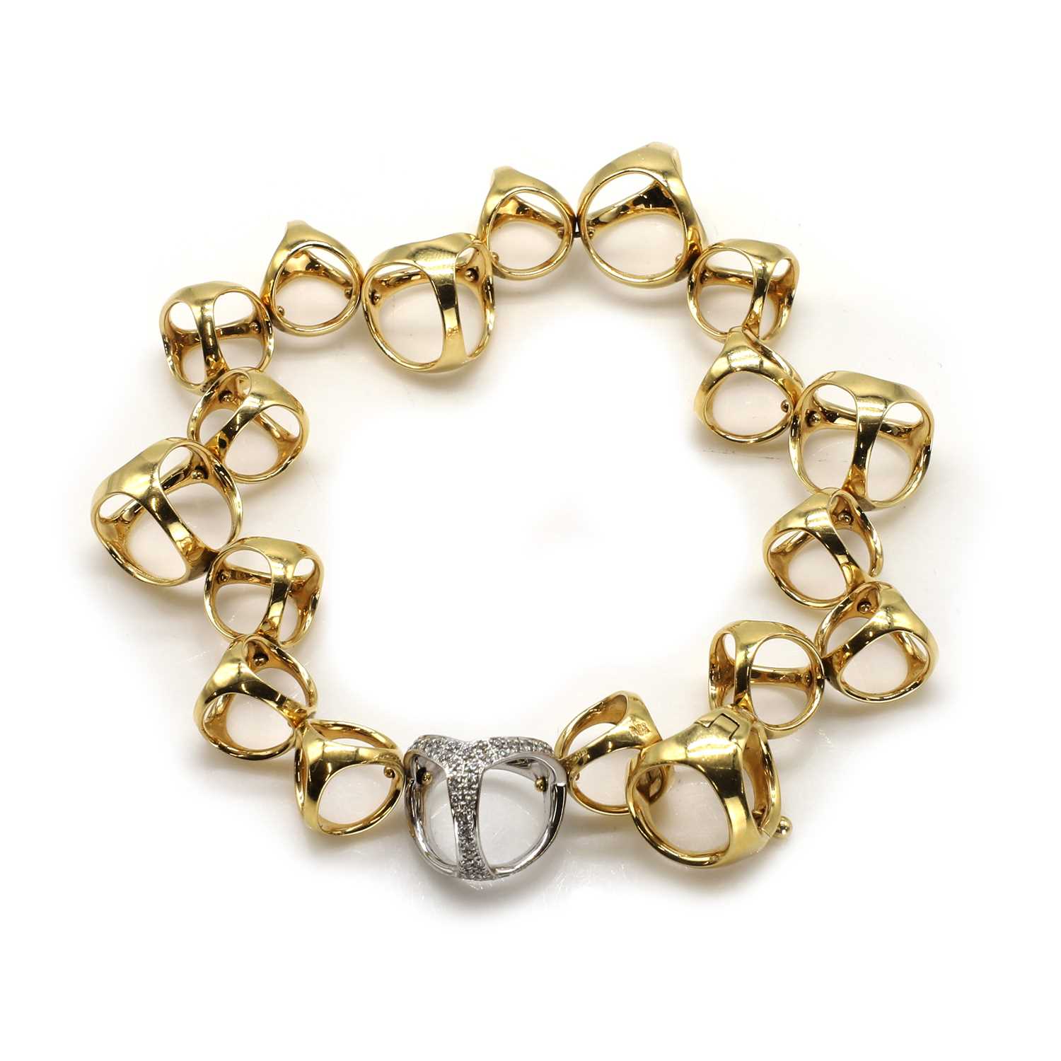 Lot 73 - An 18ct gold diamond set Triadra bracelet, by Di Modolo