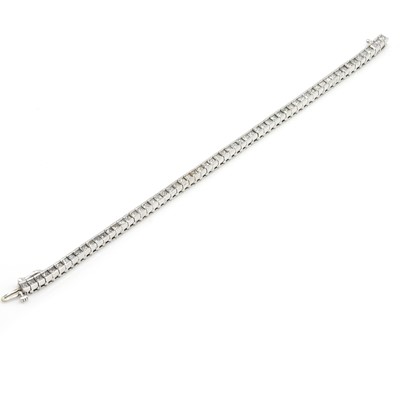Lot 249 - A platinum diamond bracelet, retailed by Mappin & Webb