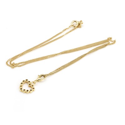 Lot 87 - An 18ct gold diamond heart pendant necklace, retailed by Mappin & Webb