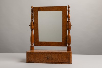 Lot 101 - A birch toilet mirror
