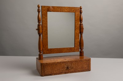 Lot 101 - A birch toilet mirror