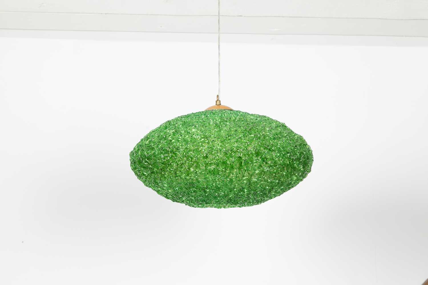 Lot 26 - A green spun resin ceiling light