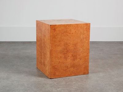 Lot 157 - A burrwood-veneered plinth or side table