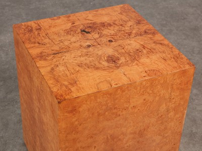 Lot 157 - A burrwood-veneered plinth or side table