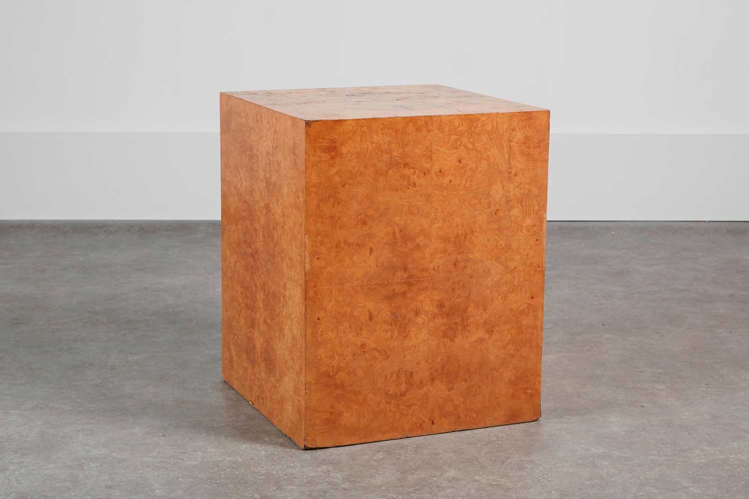 Lot 157 - A burrwood-veneered plinth or side table