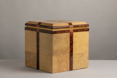 Lot 410 - A faux parchment box or side table