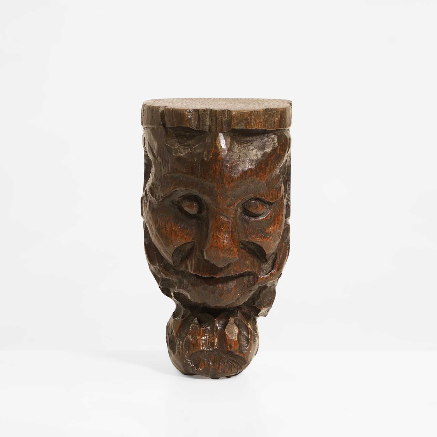Lot 52 - A carved oak corbel of a satyr or green man