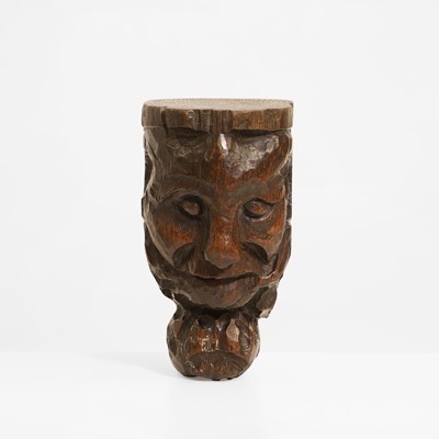 Lot 52 - A carved oak corbel of a satyr or green man