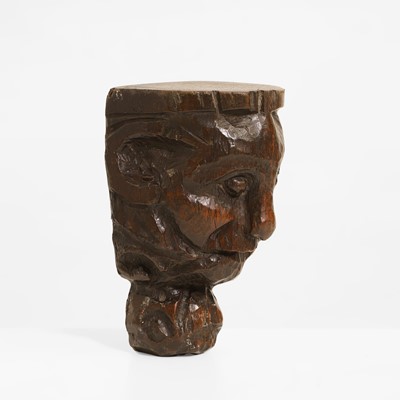 Lot 52 - A carved oak corbel of a satyr or green man