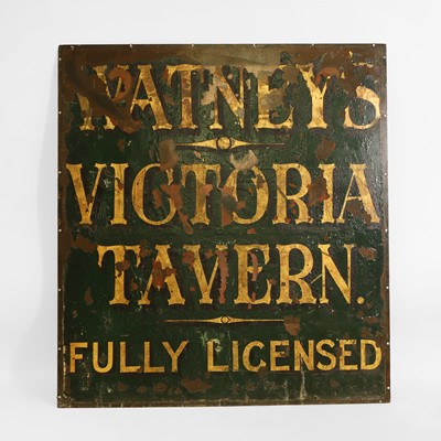 Lot 96 - A large copper Victoria tavern sign