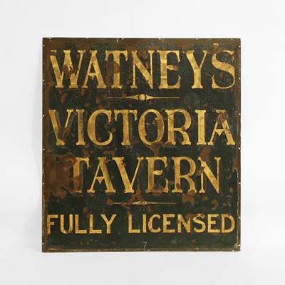 Lot 96 - A large copper Victoria tavern sign
